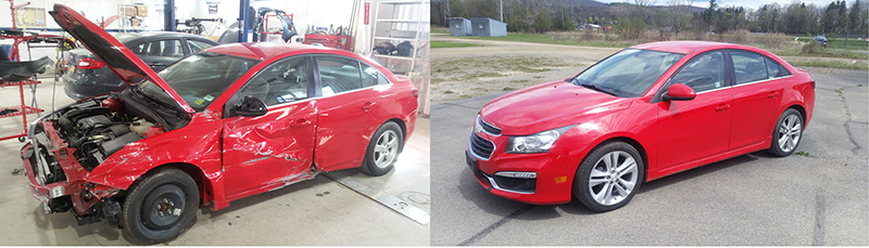 Before and after pictures of the 2016 Chevy Cruze Limited