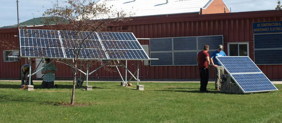 solar panels on the Wellsville campus