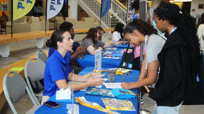 Students apply for campus jobs at the fall Campus Job Fair.