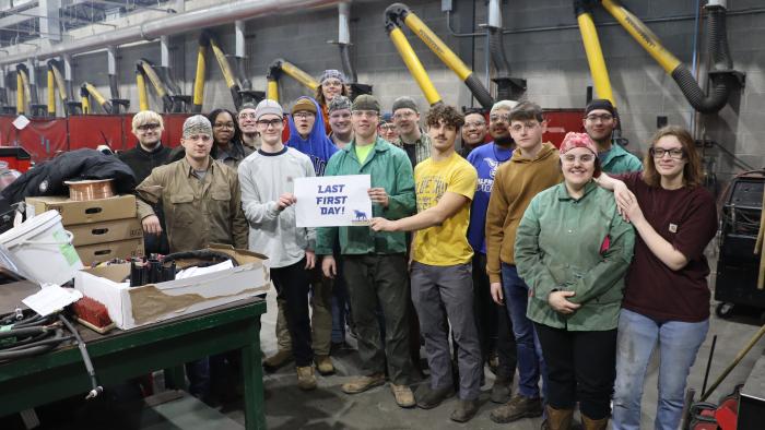 Senior Welding students celebrate their last first day.