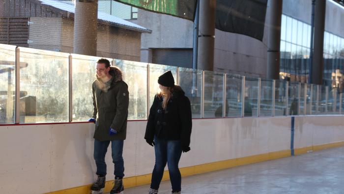 Alfred State students go on an ice skating trip.
