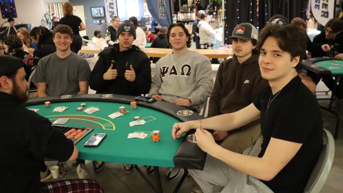 Students enjoy a fun activity on campus