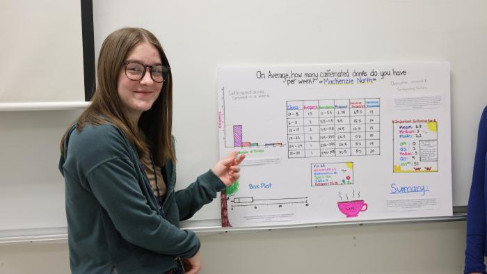 Student presents their math project