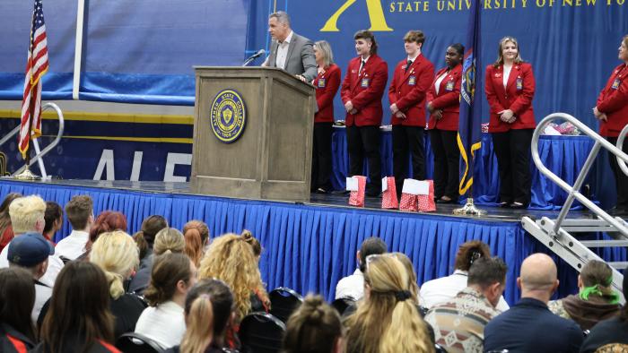 President Mauro speaks at Skills USA