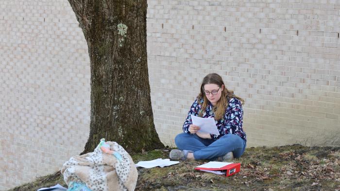 Student enjoys nice weather.