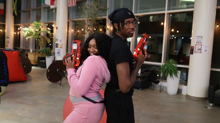 Students play laser tag in SLC