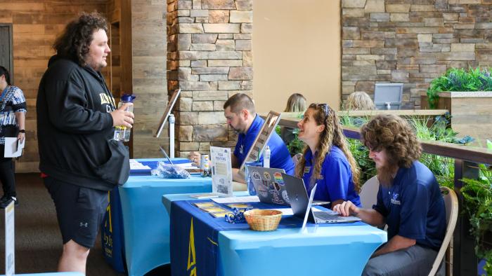 Student tabling at Transfer Orientation 2024