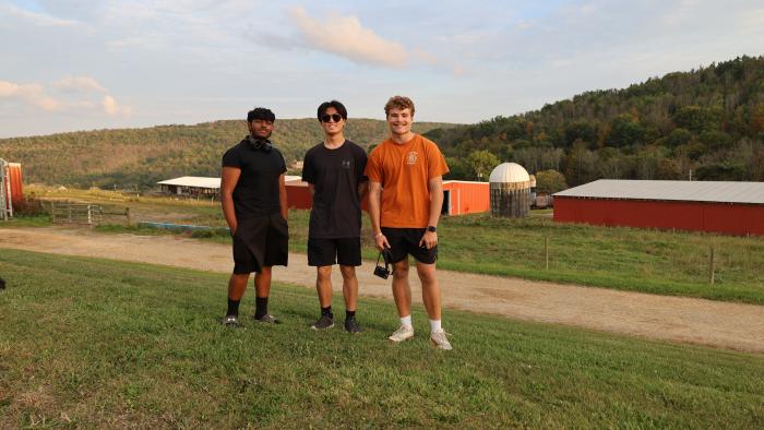 Students enjoying a scenic view