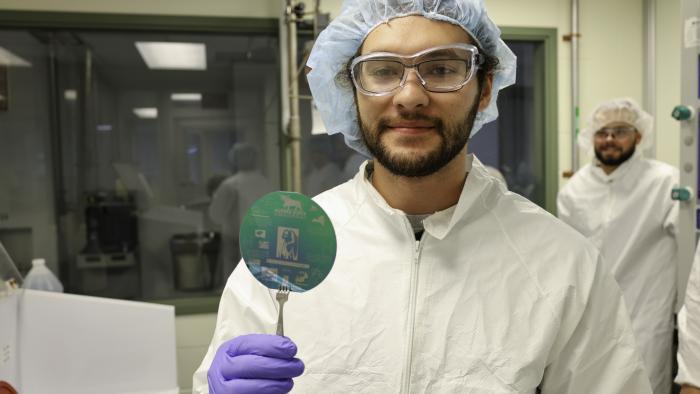 Electrical Engineering student shows of his work