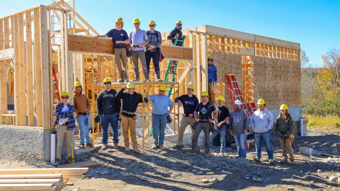Building trades students at House 59