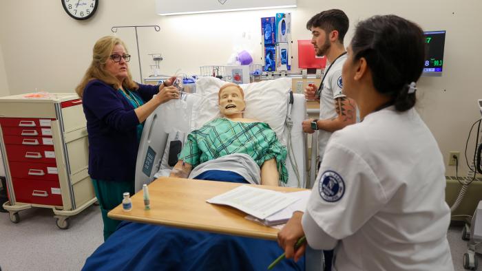 Nursing students get hands on learning in lab