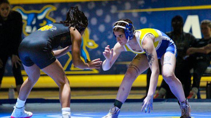 Womens wrestlers face off 
