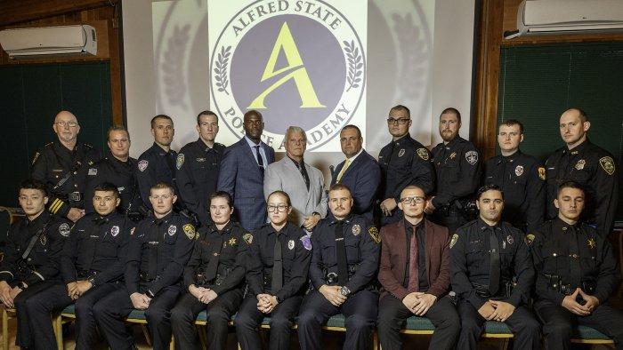 Members of the 2024 graduating class of Alfred State Police Academy