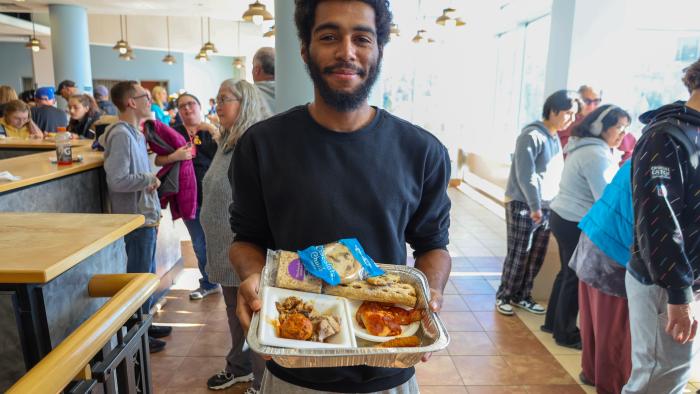 Student samples a plethora of foods