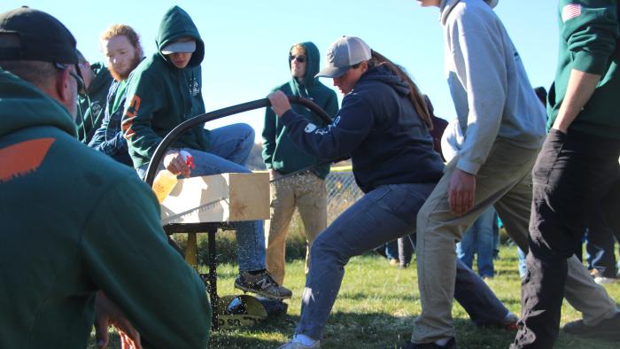 Alfred State Woodsmen team members competing