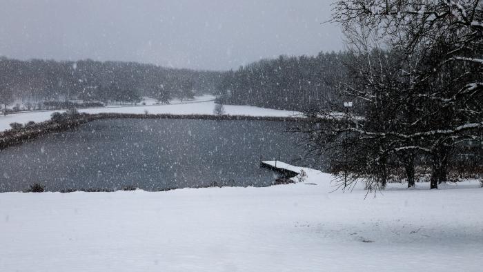 Snow has arrived at the Lake Lodge