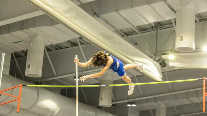 Ben VanVranken competes in pole vault
