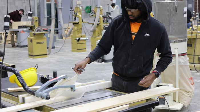 Student works on project in Workforce Development Center