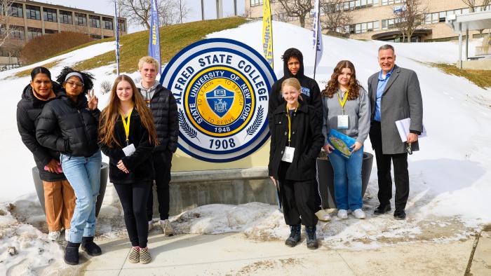 Dr. Mauro gives a tour to accepted students