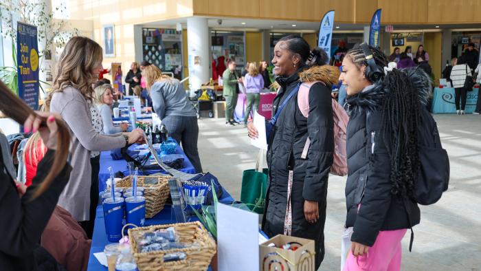 Students speak to potential employers
