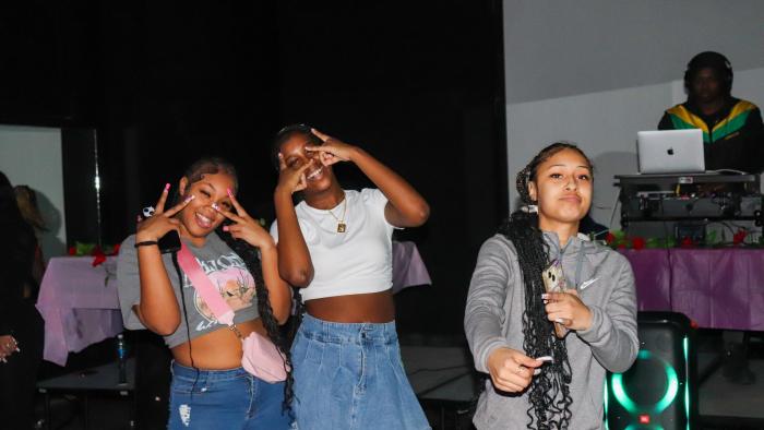 Students enjoy a dance party