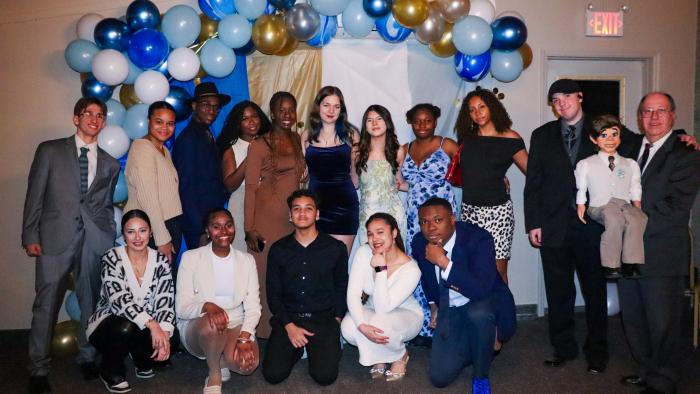 Students got dressed up for a charity gala at Lake Lodge