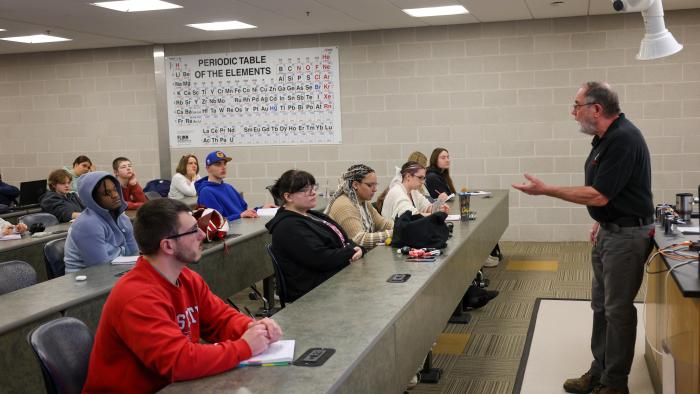 Carrie Cokely attends Biology class