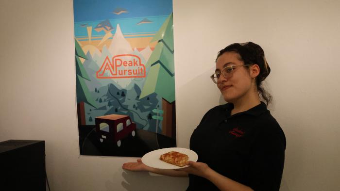 Graphic Design student shows off her work