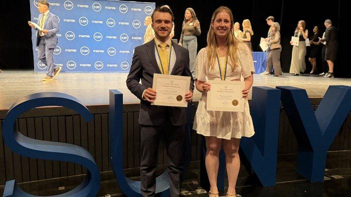 Alfred State students John Christie and Alyssa James