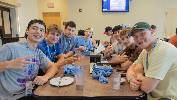 Students enjoy lunch at Central Dining Hall