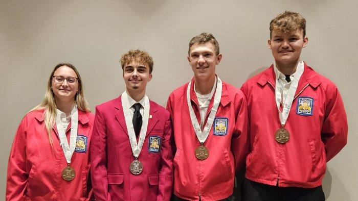 Alfred State students Kelly Cosgrove, Christian Hall, Doug Taylor, and Matthew Goodwin