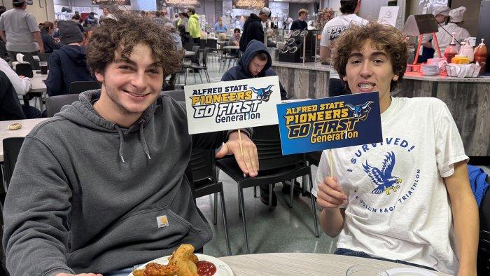 Two first-generation students at Alfred State