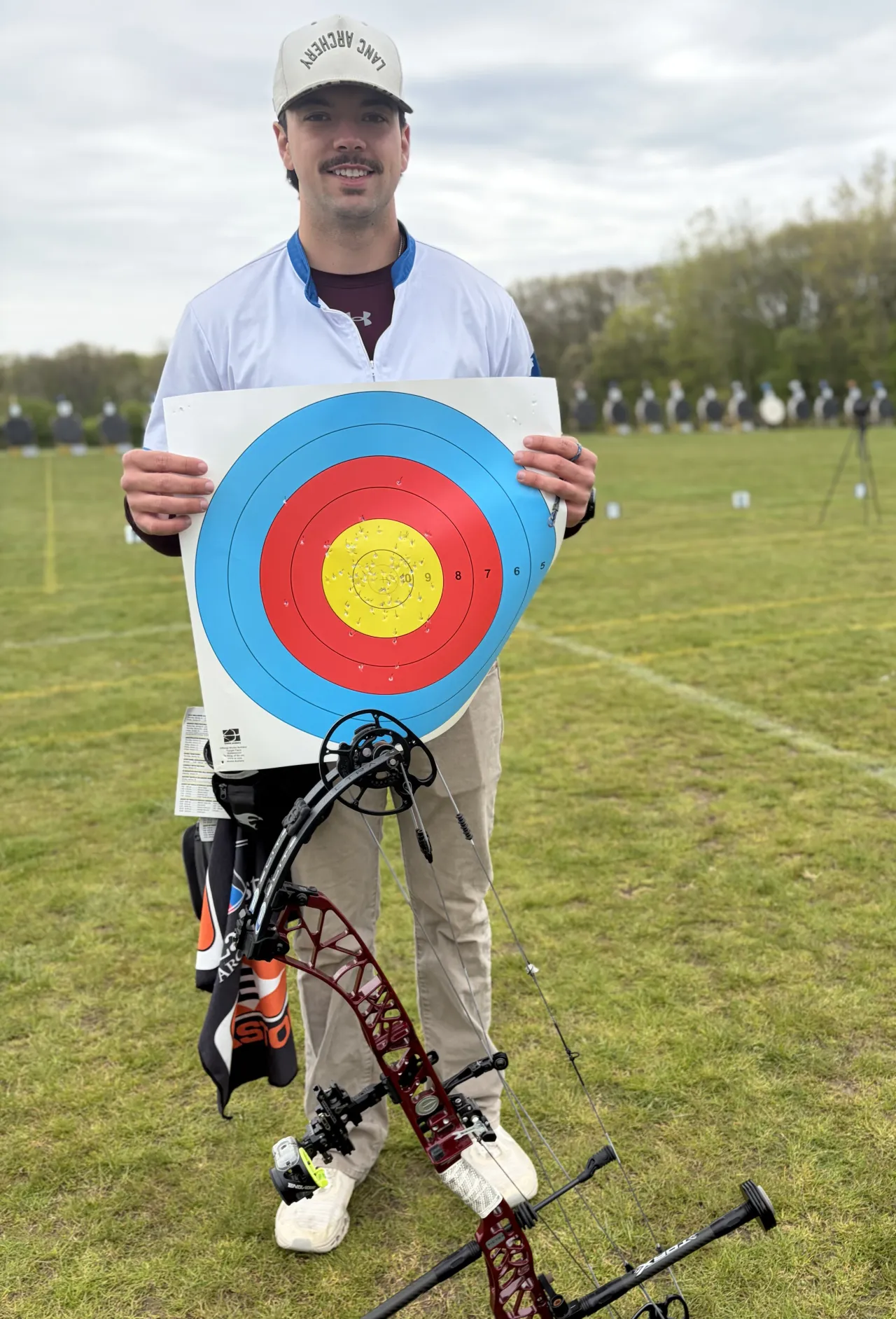 Adam Winter displays his target results