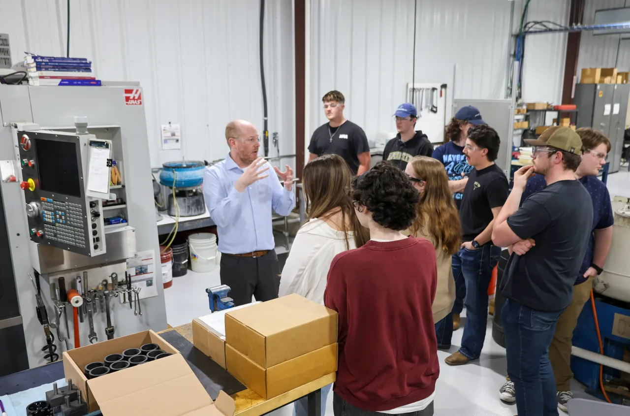 Group of ASC students touring Napoleon Engineering.