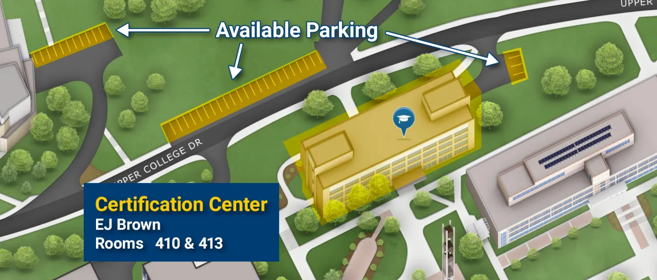 Map of Certification Center on Alfred State Campus.