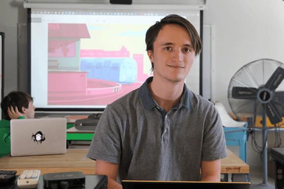 Aidan Wilson in computer lab