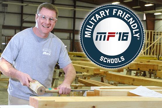 Bill Buckner woodworking, with military friendly logo in corner