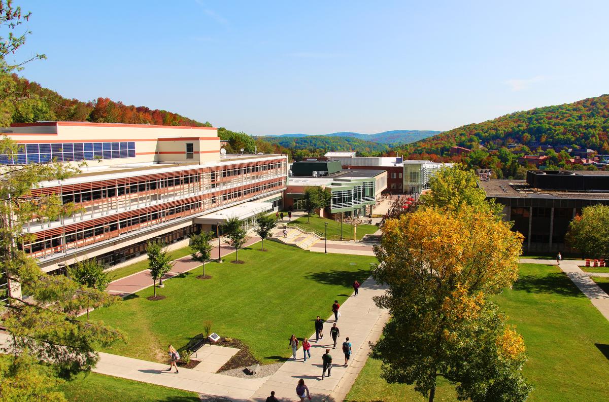View of the spine of Alfred State's campus