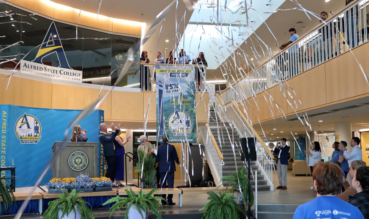 streamers fall as Alfred State celebrates comprehensive campaign