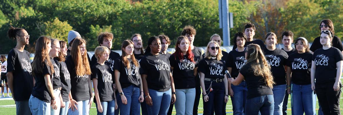 group of students singing