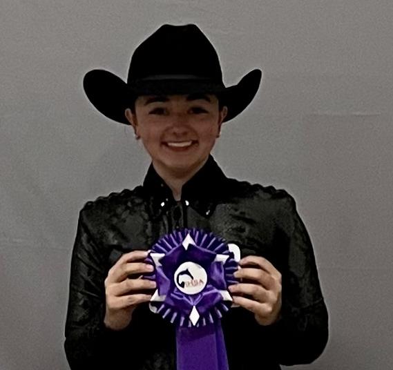 Rider shows off her ribbon