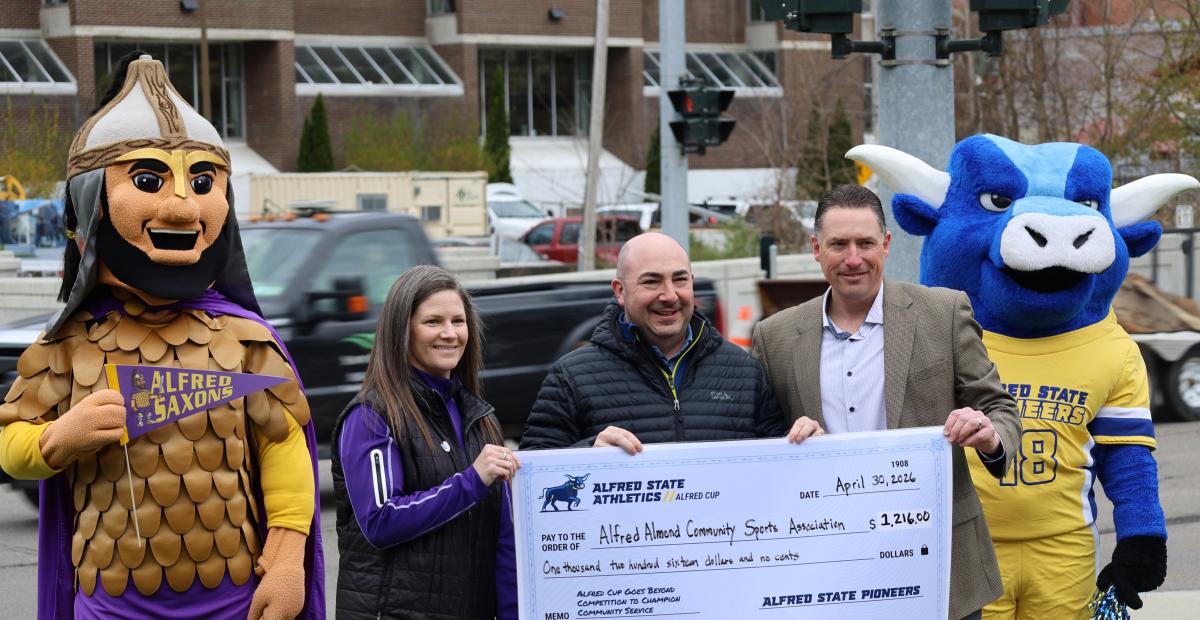 Alfred State and Alfred University present a check