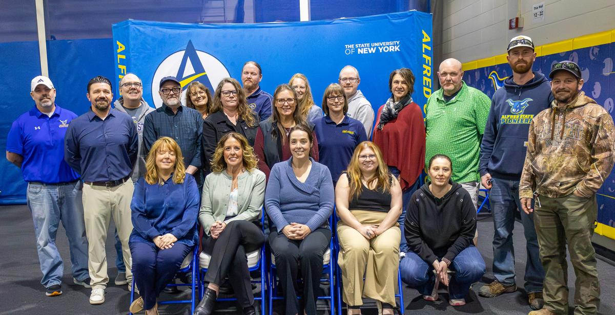 Employees celebrating ten years at Alfred State.
