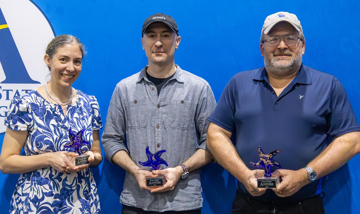A trio of employees were recognized for their work as advisors to students at Alfred State