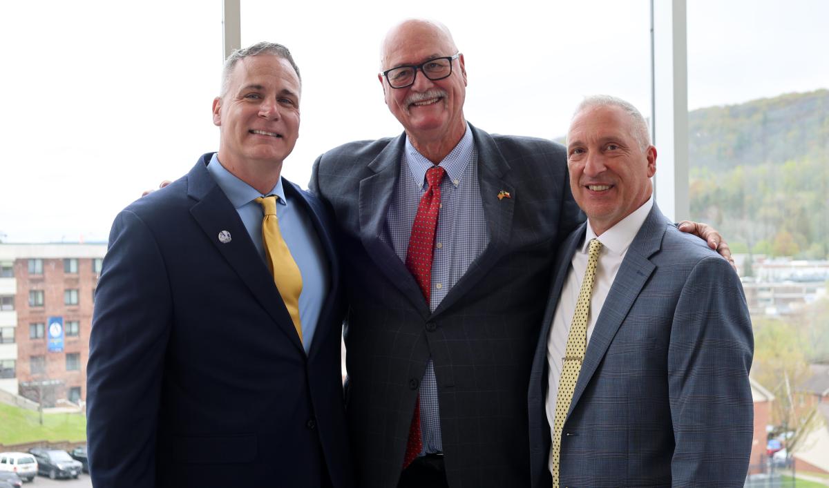 Walter Sass with Alfred State President Steven Mauro and College Council Chair Ron Nasca