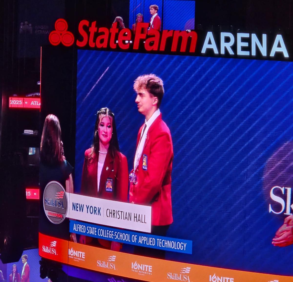 Christian Hall accepts an award at the 2025 SkillsUSA Competition
