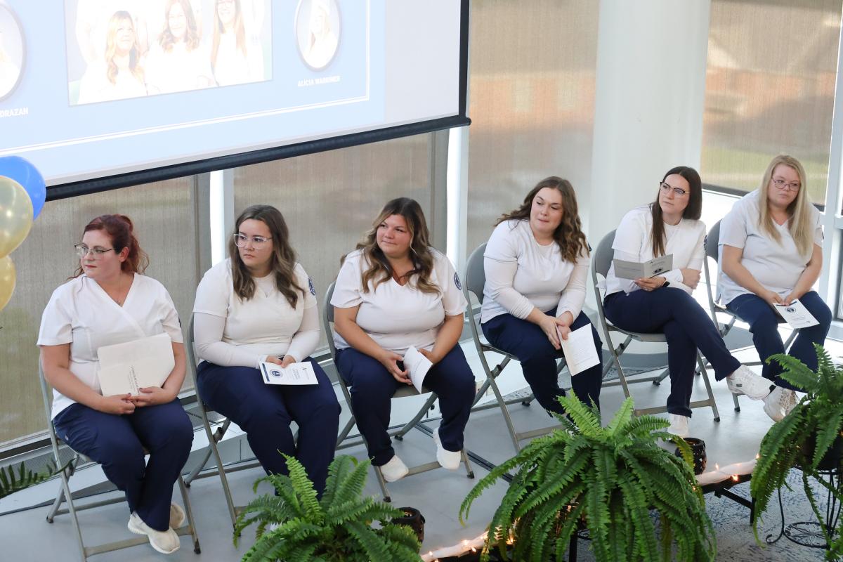 LPN graduates during their pinning ceremony