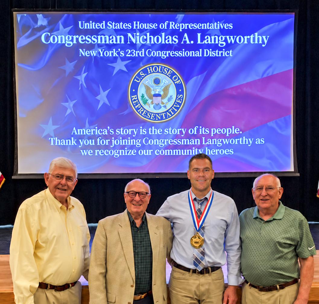 Matt Lawrence receives an award