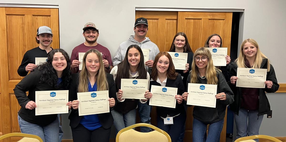 Group of students that participated in the Regional Dairy Challenge