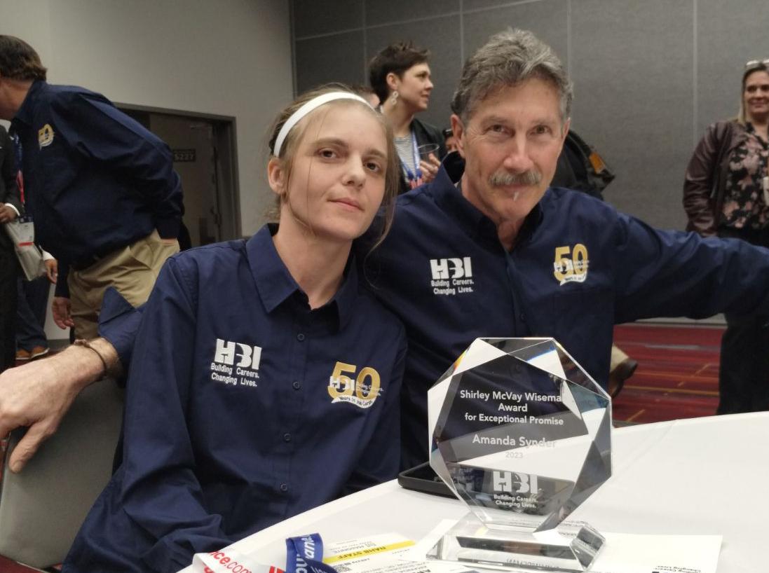 Amanda Snyder sits with her mentor